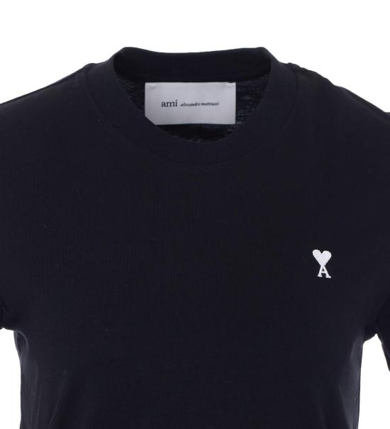  아미 폴로 티셔츠 Ami Alexandre Mattiussi Ami De Coeur 티셔츠 블랙 - AMI