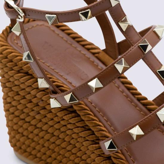  발렌티노 가라바니 샌들 타바코 레더 락스터드 에스파드리유 - VALENTINO GARAVANI