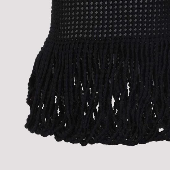  알라이아 민소매 티셔츠 페플럼 탱크탑 블랙 - ALAIA