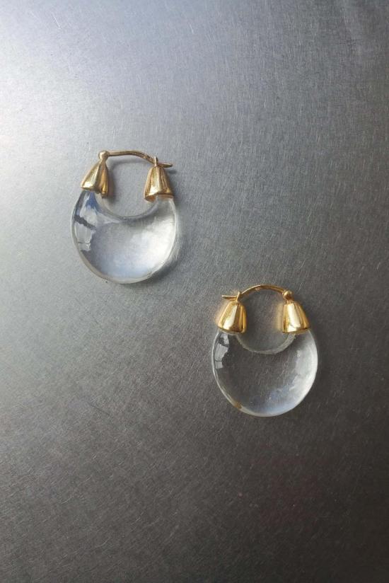  노미아 이어링 크리스탈 후프 귀걸이