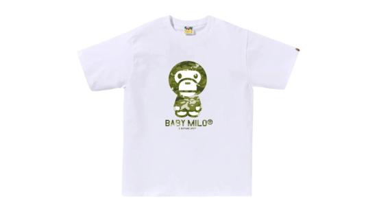  베이프 반팔 티셔츠 002TEM301012MWH0 WHITE GREEN DOM