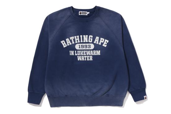  베이프 긴팔 티셔츠 001SWM301001 NVY NAVY DOM