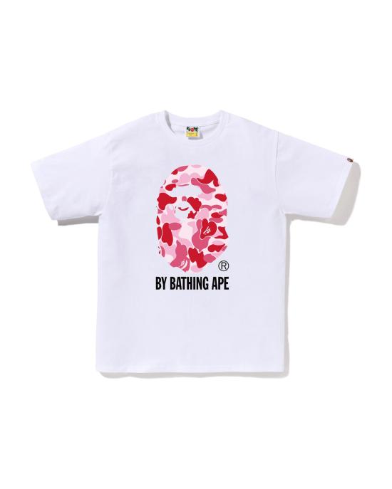  베이프 반팔 티셔츠 001TEM301005MWHG WHITE PINK DOM