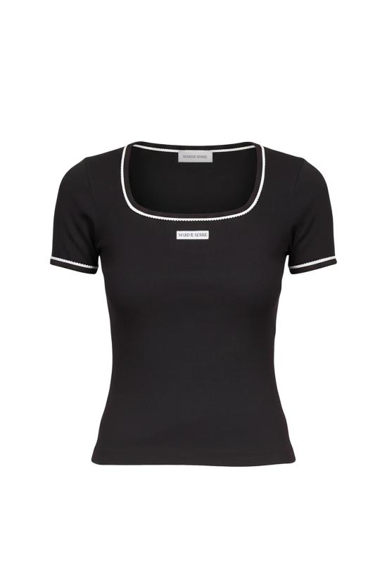 26SS 마린세르 반팔 티셔츠 MRSW261PRTS020BK BK99 BLACK DOM