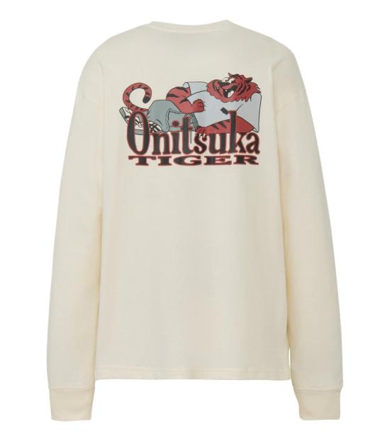  오니츠카타이거 긴팔 티셔츠 2183B609 700 OFF WHITE DOM - ONITSUKA TIGER