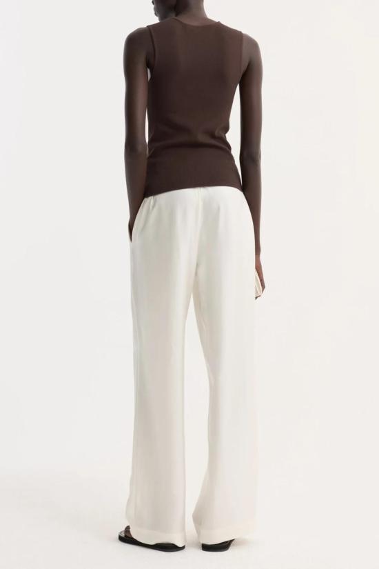  로에 민소매 티셔츠 로헤 뷔스티에 형태 니트 탑 다크 초코 - ROHE