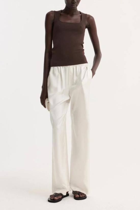  로에 민소매 티셔츠 로헤 뷔스티에 형태 니트 탑 다크 초코 - ROHE