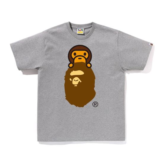  베이프 반팔 티셔츠 002TEM301002MGRA GRAY DOM