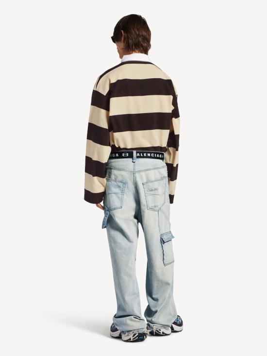 26SS 발렌시아가 폴로 티셔츠 871654 TUVL5 6110 DARK BROWN BEIGE - BALENCIAGA