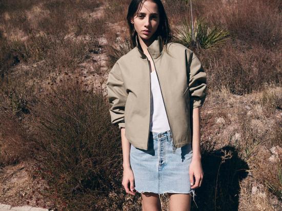  에이골디 데님 스커트 아골드 V 웨이스트 미니 스커트 포스 - AGOLDE