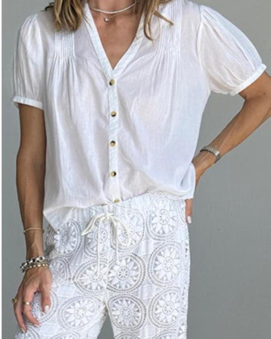  차오 루시아 블라우스 이자로 탑 화이트