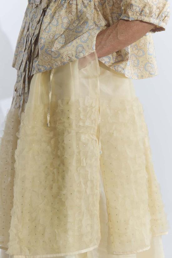  Bunon 롱 스커트 부논 자수 레이어드 스커트 - BUNON