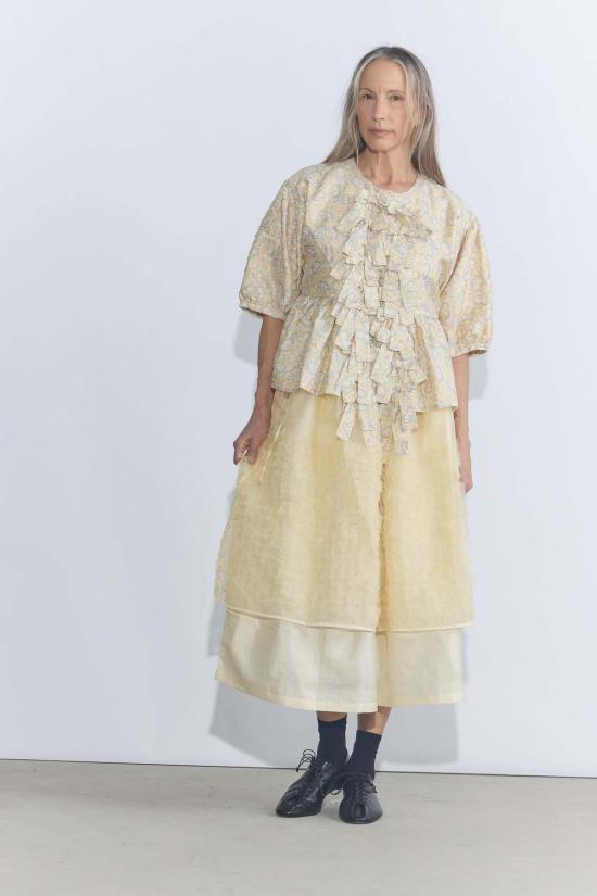  Bunon 롱 스커트 부논 자수 레이어드 스커트 - BUNON