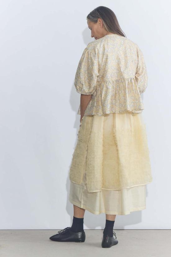  Bunon 롱 스커트 부논 자수 레이어드 스커트 - BUNON