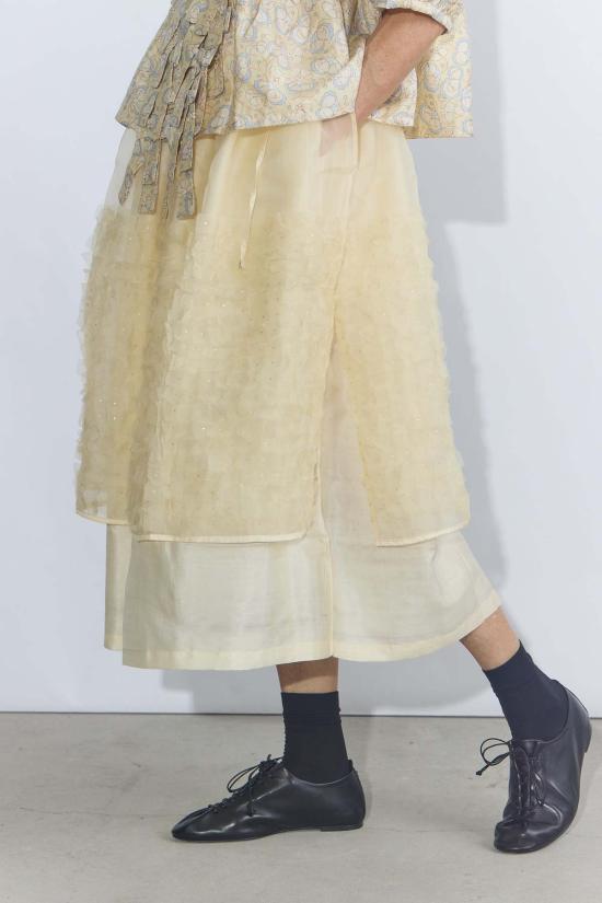  Bunon 롱 스커트 부논 자수 레이어드 스커트 - BUNON