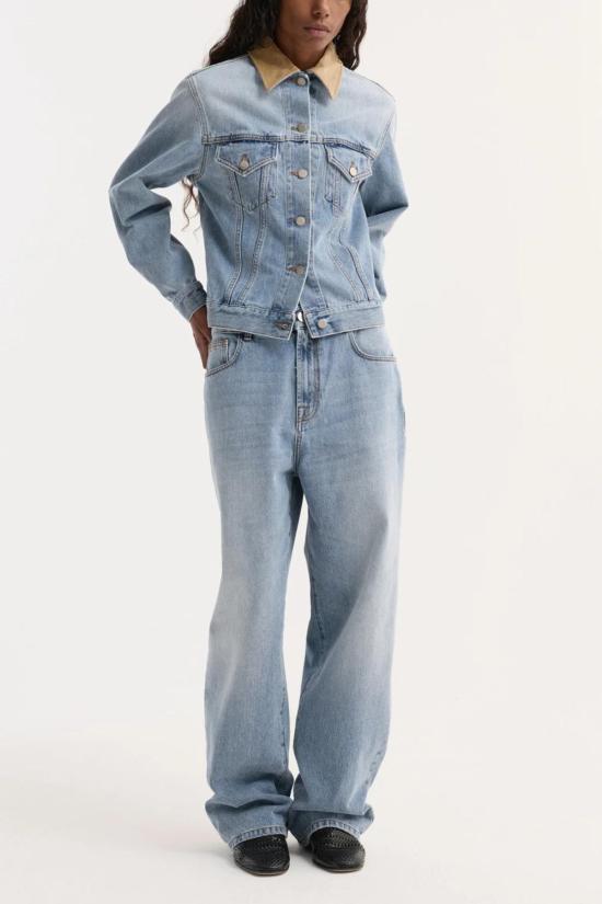  로에 데님 자켓 로헤 스웨이드 칼라 데님 재킷 클래식 블루 - ROHE