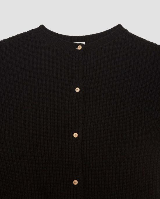 26SS 베이스레인지 가디건 PUMEC OC SP26 BLACK MELANGE DOM - BASERANGE