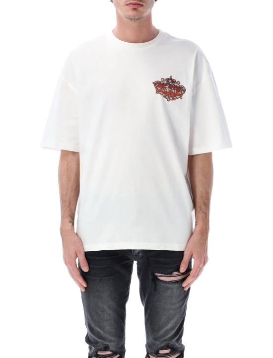  아미리 반팔 티셔츠 샤토 크레스트 오버사이즈 티셔츠 아이보리