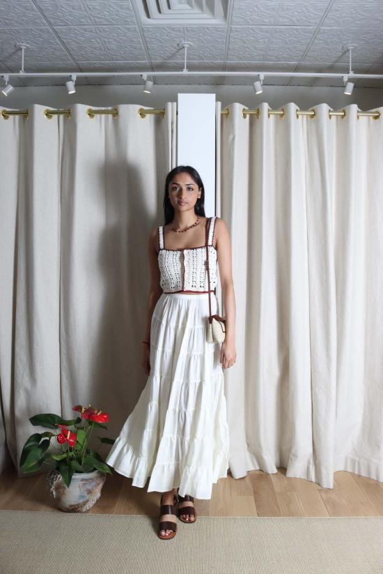  포르테포르테 롱 스커트 포르테 포르테 마이  하보타이 실크 플라운스 - FORTE FORTE