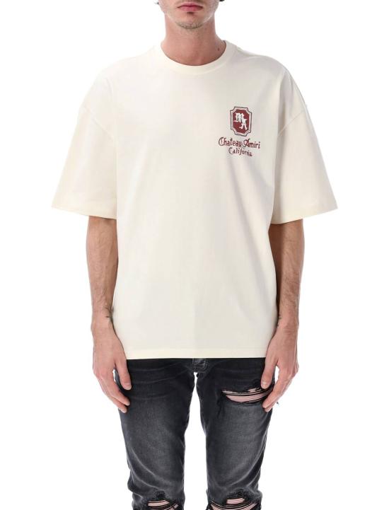  아미리 반팔 티셔츠 마 샤토 오버사이즈 코튼 티셔츠 아이보리