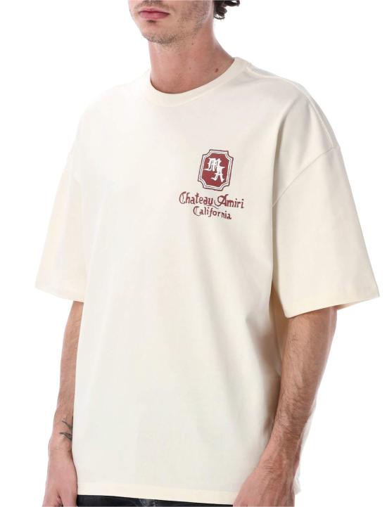  아미리 반팔 티셔츠 마 샤토 오버사이즈 코튼 티셔츠 아이보리 - AMIRI