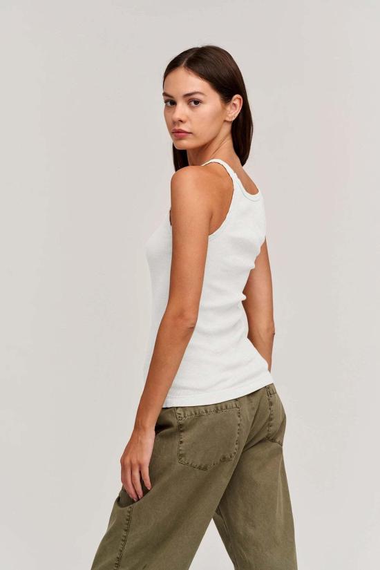  벨벳 민소매 티셔츠 알리자 코튼 탱크탑 헤더 그레이/크레이터/화이트/블랙 - VELVET