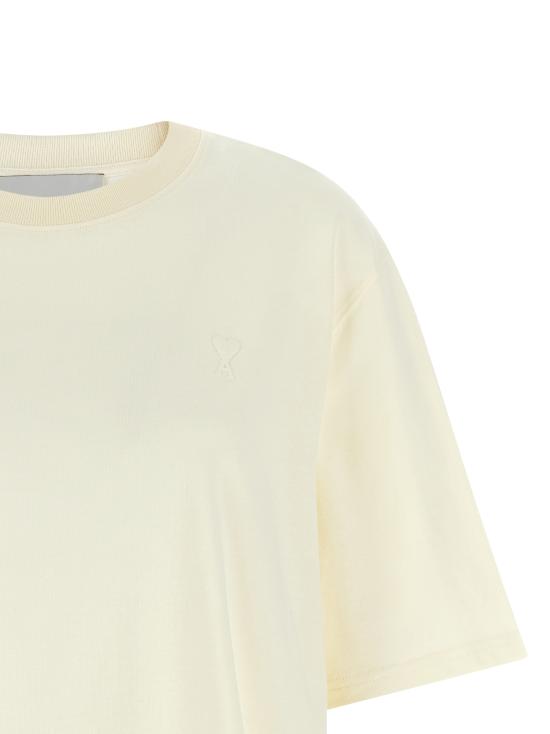 26SS 아미 하트 로고 코튼 자수 티셔츠 UTS341726136 White - AMI