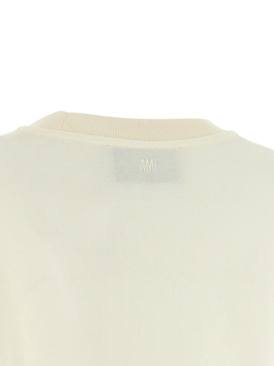 26SS 아미 하트 로고 코튼 자수 티셔츠 UTS341726136 White - AMI
