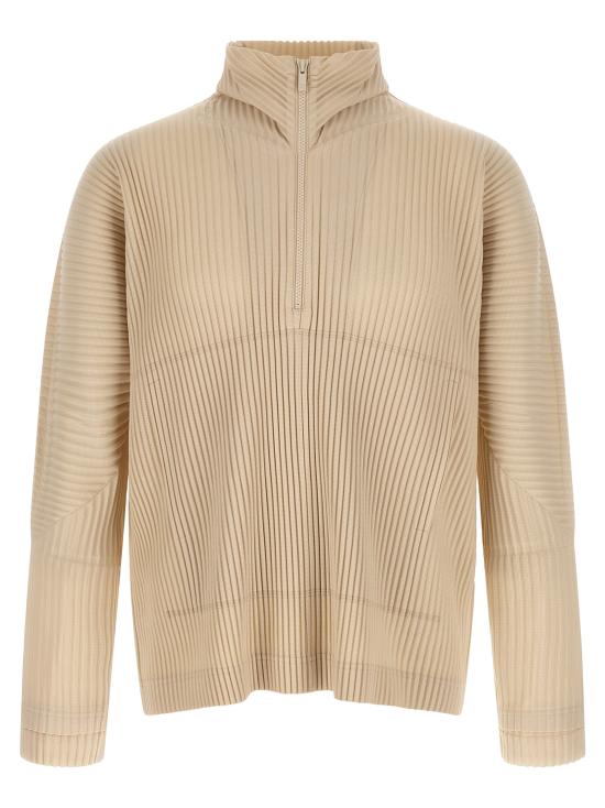 26SS 옴므 플리세 이세이 미야케 집업 니트 HP66JK03242 Beige