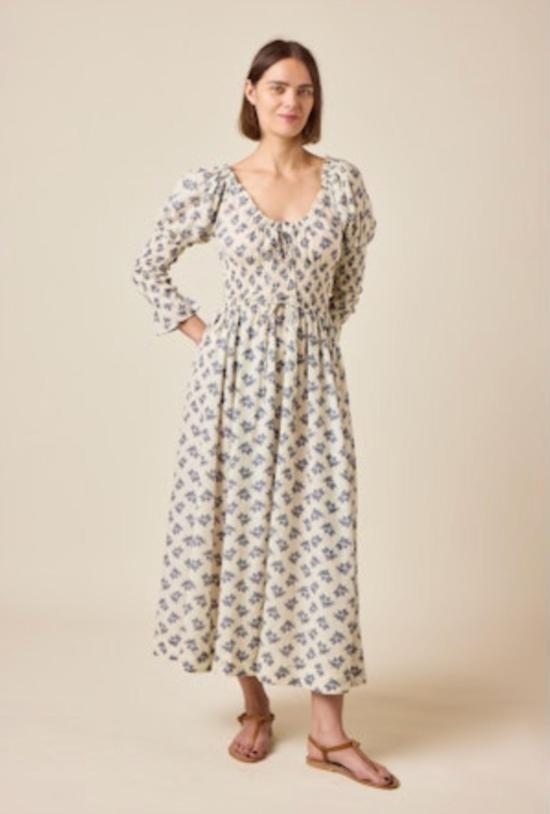  도엔 롱 원피스 Dôen Kaira 드레스 크림 석류꽃 - DOEN