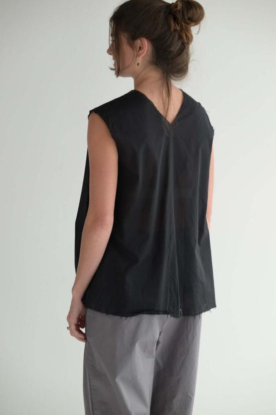  SCHA 블라우스 샤 슬리브리스 오르간자 탑 - OTHER BRANDS