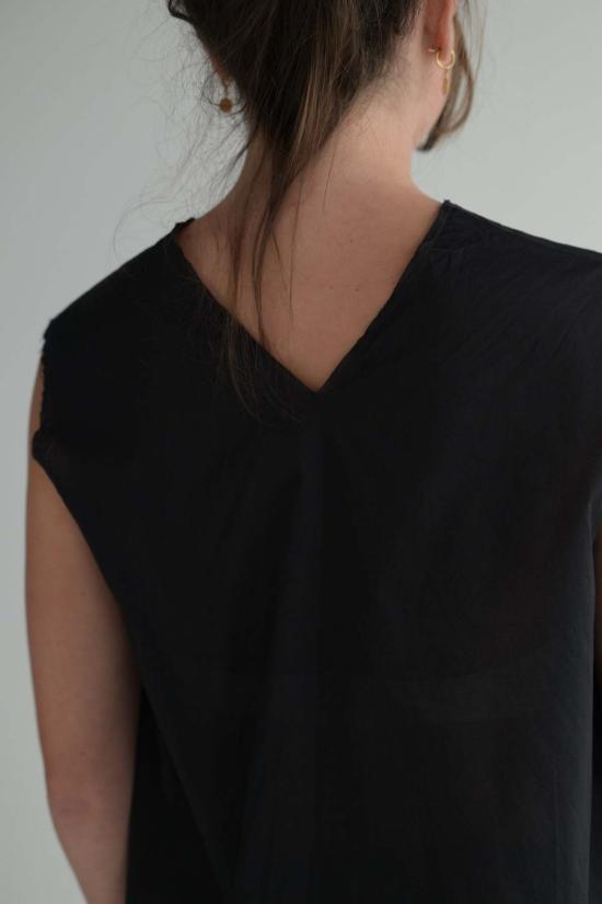  SCHA 블라우스 샤 슬리브리스 오르간자 탑 - OTHER BRANDS