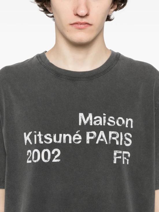 26SS 메종키츠네 반팔 티셔츠 PM00124KJ7036 0519 BLACK FADED - MAISON KITSUNE