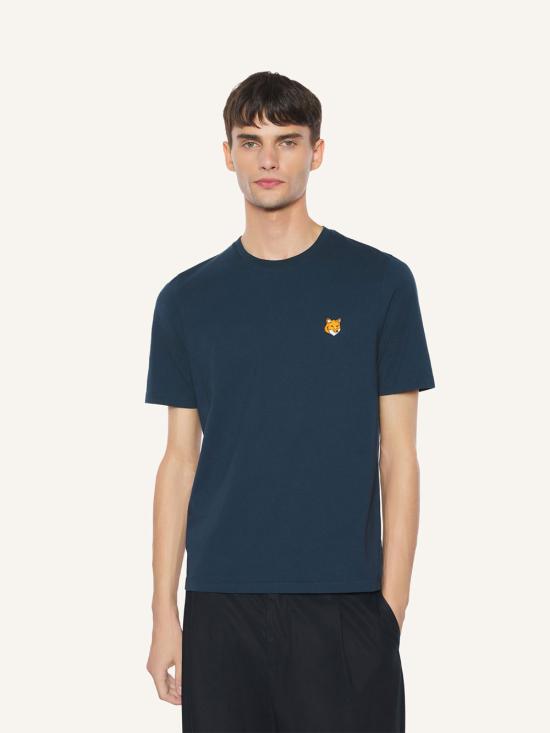 26SS 메종키츠네 폭스 헤드 레귤러 티셔츠 PM00107KJ7026 0413 CLASSIC NAVY - MAISON KITSUNE