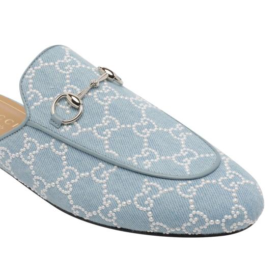  구찌 뮬/슬리퍼 프린스타운 슬리퍼 라이트 블루 - GUCCI