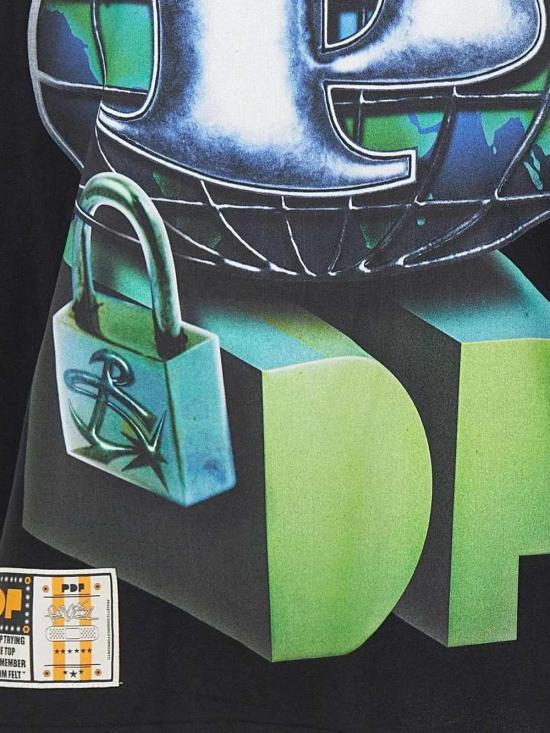 26SS 피디에프 반팔 티셔츠 DFM54033TJ112WORLD BLACK BLACK - PDF