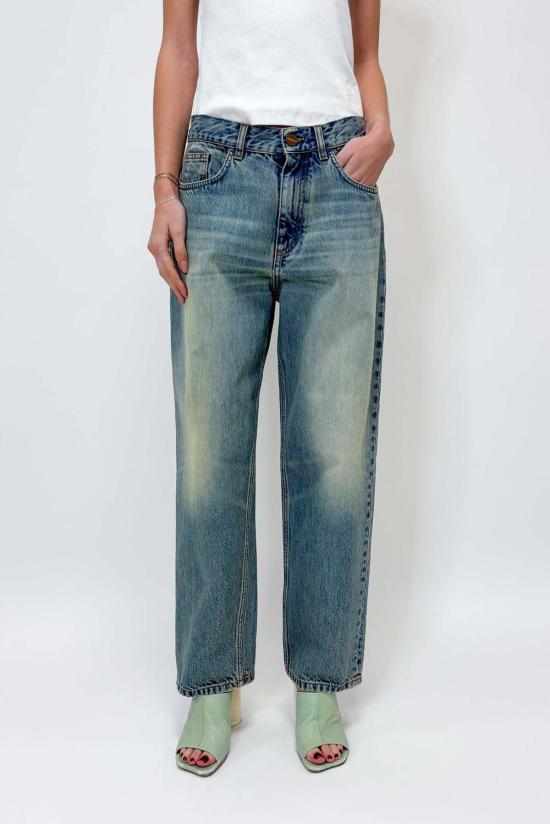  오디 데님 팬츠 포기 블루 데님 진