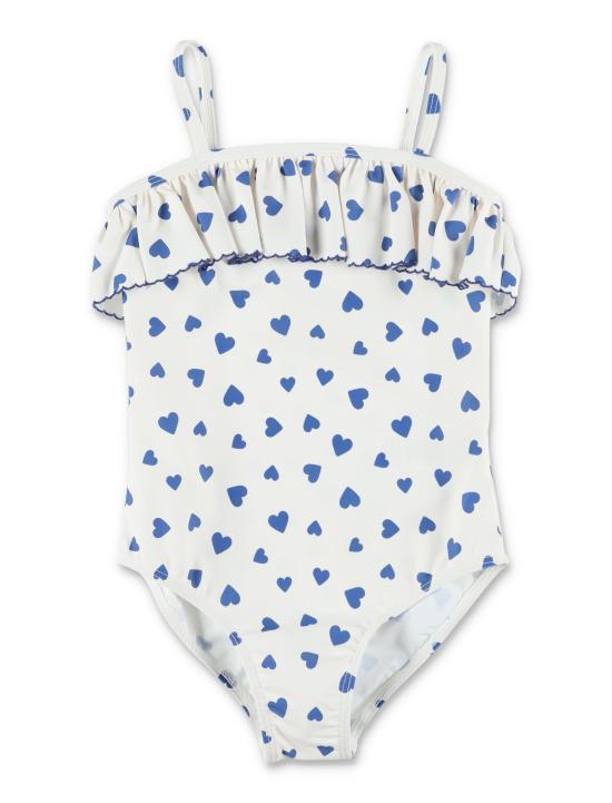 26SS [키즈] 쁘띠바또 원피스 수영복 A0FJ6 01 WHITE BLUE PRINT