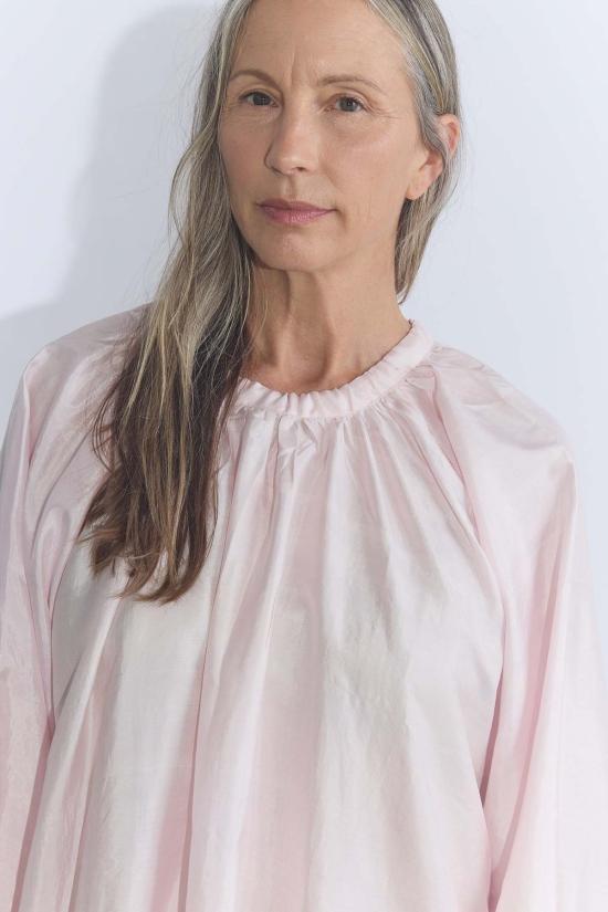  부논 롱 원피스 리본 개더 드레스 - BUNON