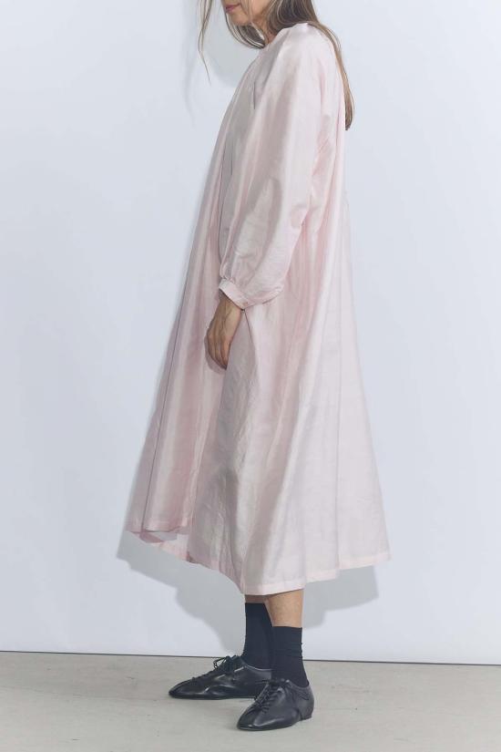  부논 롱 원피스 리본 개더 드레스 - BUNON