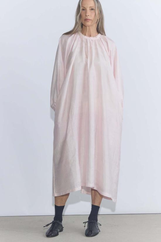  부논 롱 원피스 리본 개더 드레스