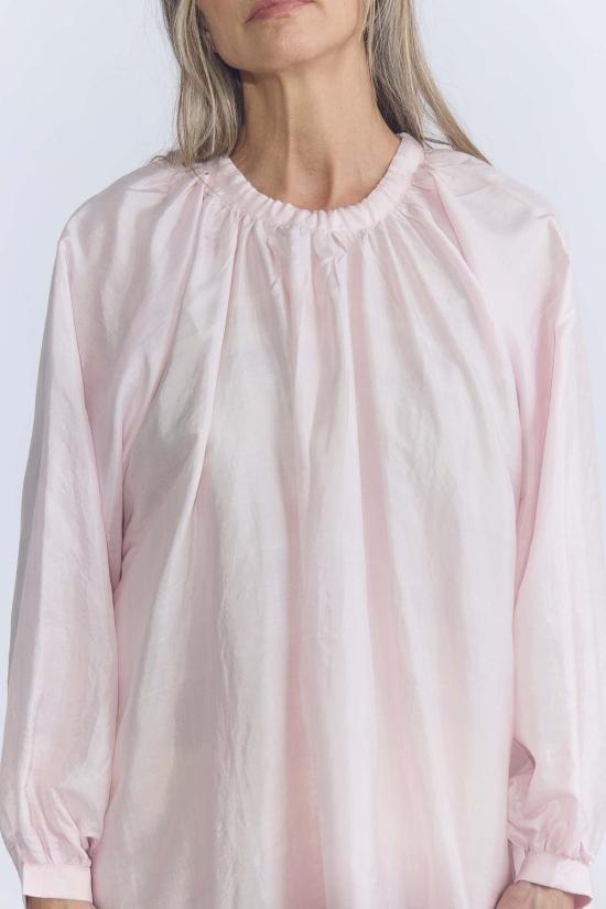  부논 롱 원피스 리본 개더 드레스 - BUNON