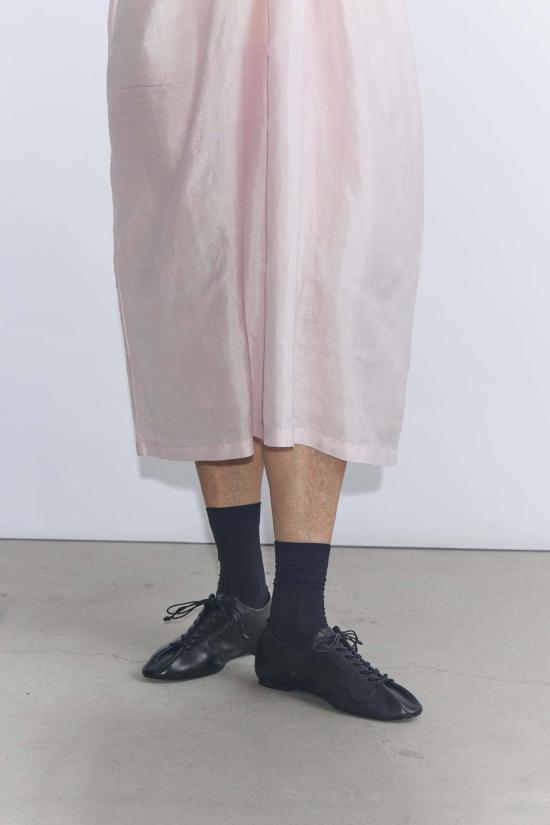  부논 롱 원피스 리본 개더 드레스 - BUNON