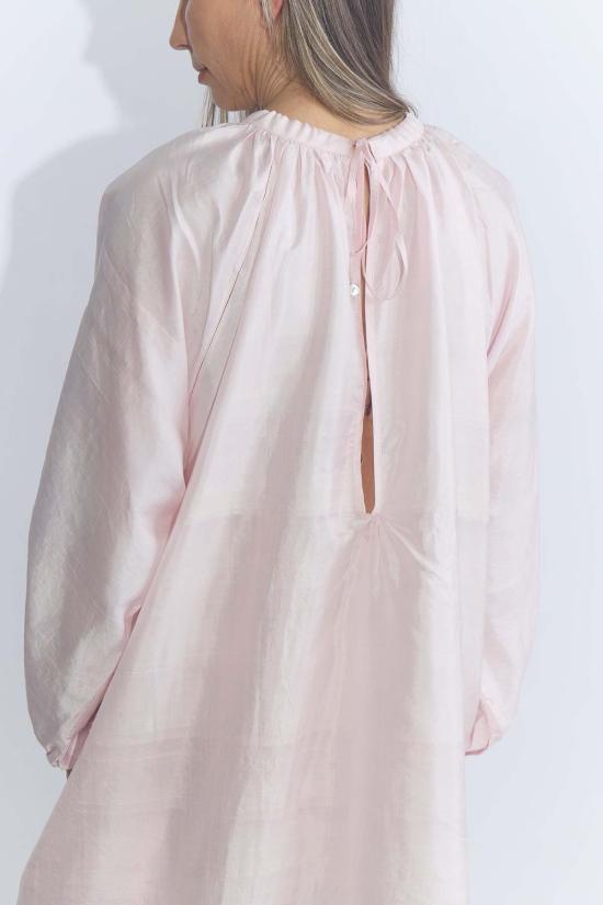  부논 롱 원피스 리본 개더 드레스 - BUNON