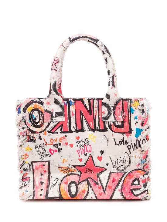 26SS 핑코 토트백 106673A3B6 ZW0Q BIANCO MULTICOLOR ANTIQUE - PINKO