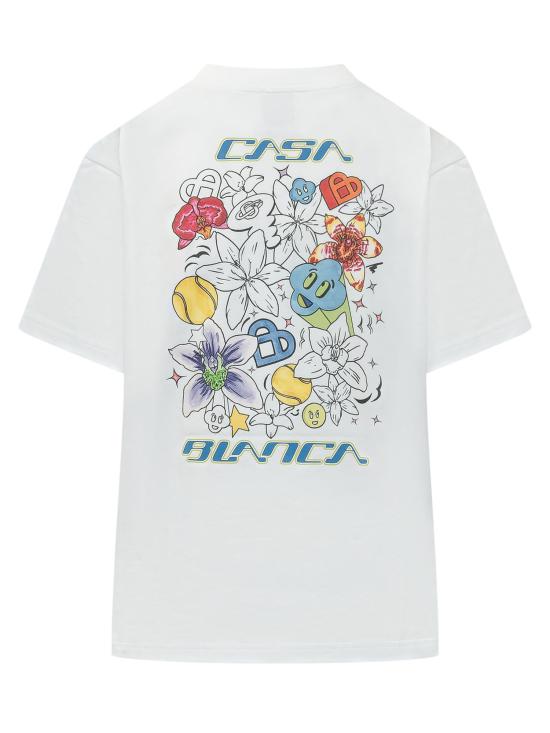 26SS 카사블랑카 반팔 티셔츠 WSS26JTS046 03 BRIGHT WHITE - CASABLANCA