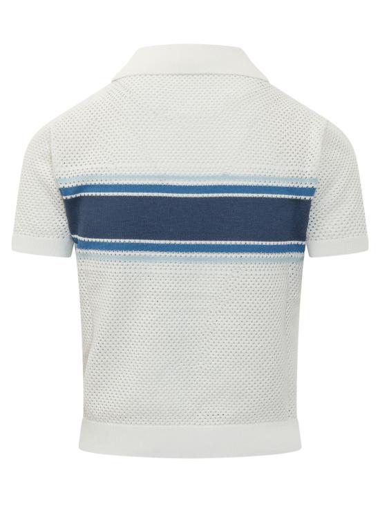 26SS 카사블랑카 반팔 티셔츠 WSS26KW1262 01 WHITE BLUE - CASABLANCA