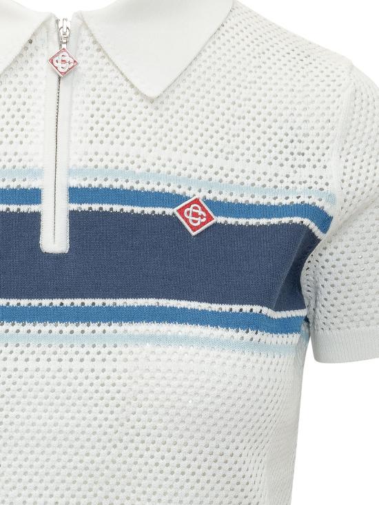 26SS 카사블랑카 반팔 티셔츠 WSS26KW1262 01 WHITE BLUE - CASABLANCA