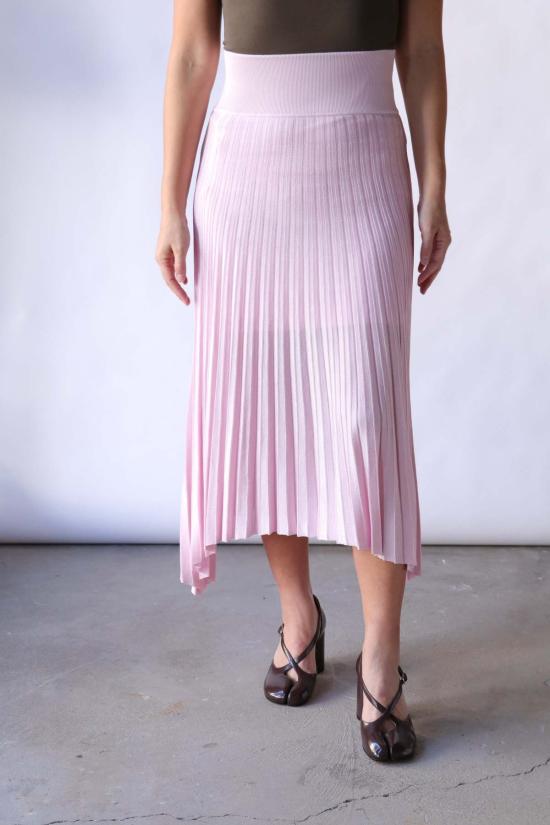  마리아 맥마누스 롱 스커트 시스루 플리츠