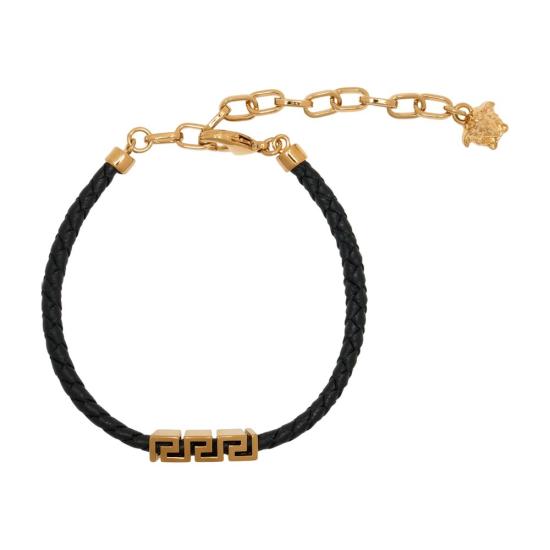 26SS 베르사체 그레카 레더 브레이슬릿 1022792 1A00637 1B00V gold